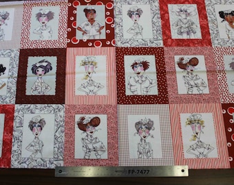 Loralie Designs Nifty Nurses Panel 100% Cotton Quilt Fabric