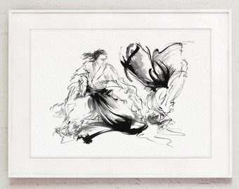 Aikido Painting, Aikido Paintings, Aikido Home Decor, artful gift, Aikido Poster Father's Day Gift Idea, Aikido Poster, home decoration