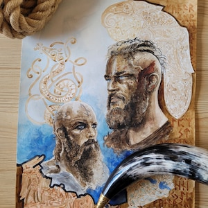 Vikings Painting, Ragnar Lothbrok Original Painting, Floki Poster, Vikings Ragnar, Vikings Home Decor, Ragnar Lothbrok