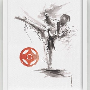 Karate Painting, Kyokushin karate Painting, Karate Posters, Karate Kyokushin Prints, Kyokushin Wall Decor Father&#39;s Day Gift Idea