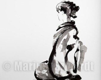 座禅禅画：墨絵による日本の筆絵 - Etsy 日本