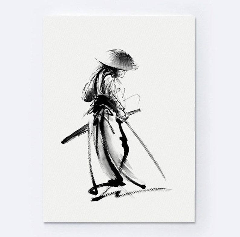 Японские рисунки самураев