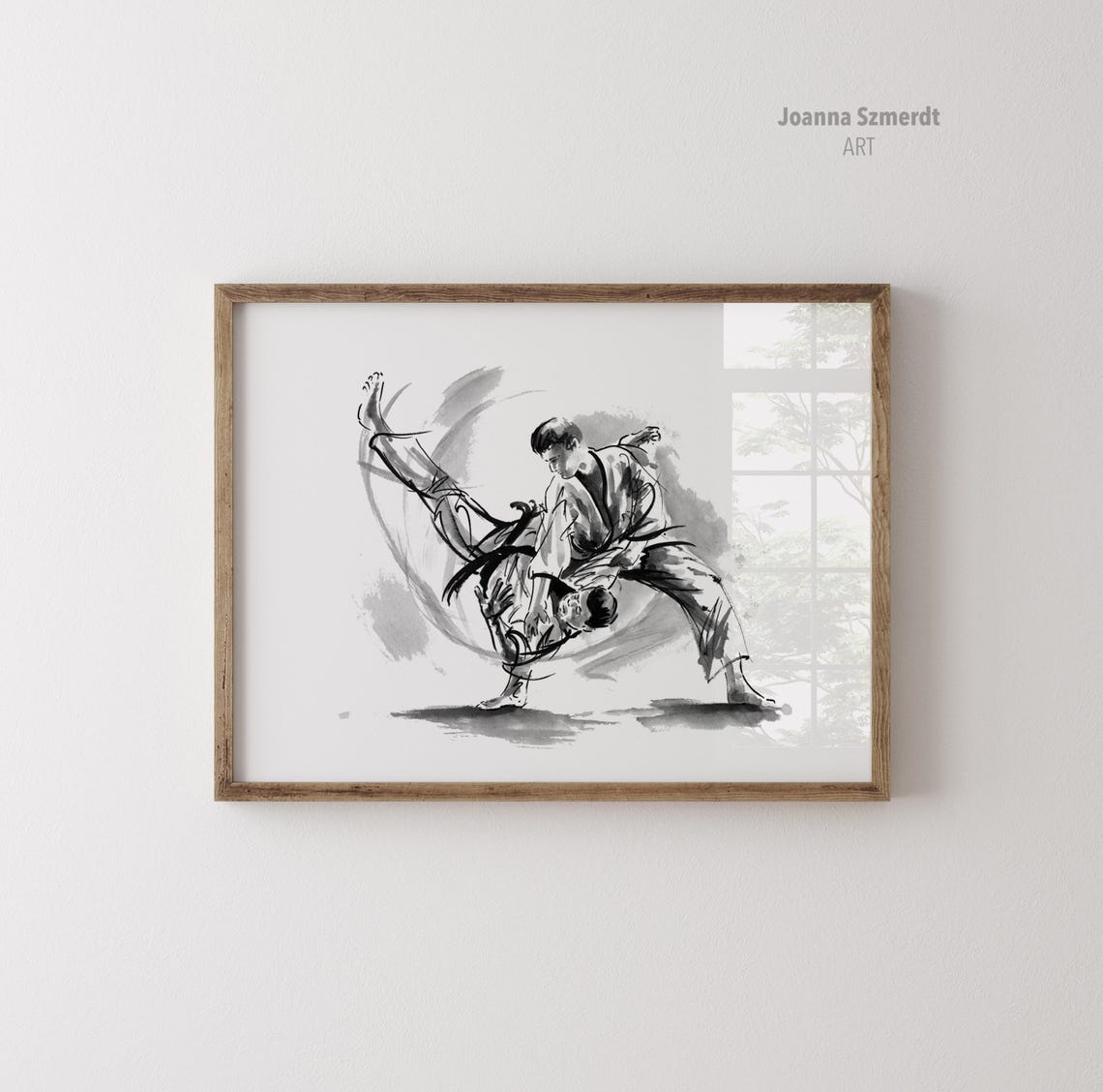 Ju Jitsu Ink Painting: Martial Arts Dojo Decor - Etsy