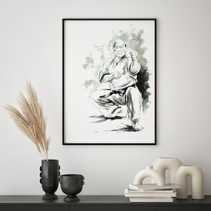 Geisha japonesa retrato de la mujer asiática Art Decor cartel de la pared