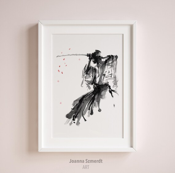 水墨画 武士の絵額縁付き 水墨画 武士の絵額縁付き Amazon.co.jp: 武士