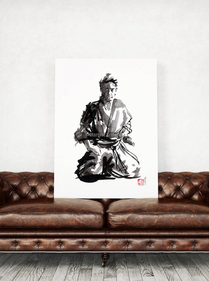 Samurai, Budo, Zen, Japanese Warrior, Bushido, Samurai poster, Watercolor painting, Warrior, Artwork, Modern art, Surreal image 5