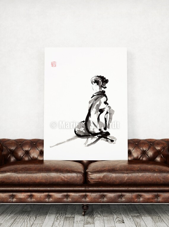 座禅禅画：墨絵による日本の筆絵 - Etsy 日本