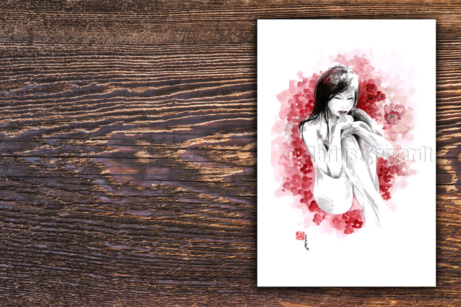 Naked japanese girl print Nude asian woman poster best love | Etsy