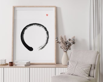 Arte Zen, Enso, Pittura Zen, Zen, Pittura Enso, artistico, Arte Enso, Decoratore murale Enso, regalo artistico, Poster Enso