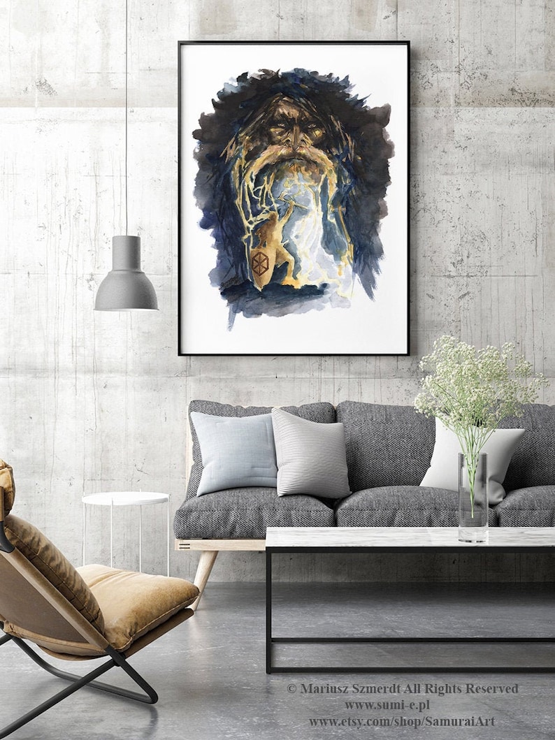 Perun Painting, God of Thunder deals Home Decor, Perun Paintings, Perun Art Poster, Perun Home Decor Father's Day Gift Idea Father's Day Gift Idea