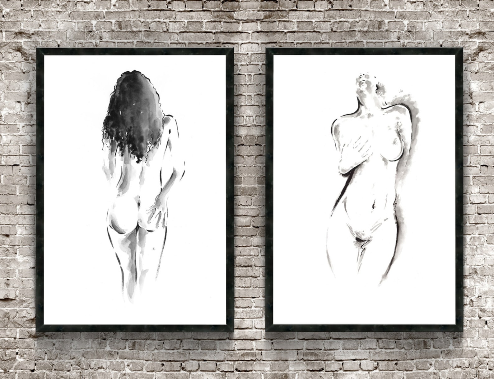 Bedroom wall art nude canvas art naked woman print of nude