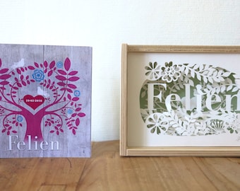 Personalized Papercut Diorama Night Light – Handmade Nursery Decor