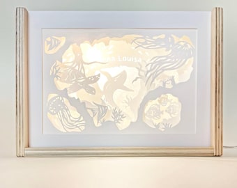 Oceanic Wonders Papercut Nightlight – Nursery Shadowbox Diorama