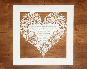 Custom made Hand cut Paper cut art - Bespoke Paper cut out - Papercutting art - paper wedding gift - Personalized papercut art - anniversary