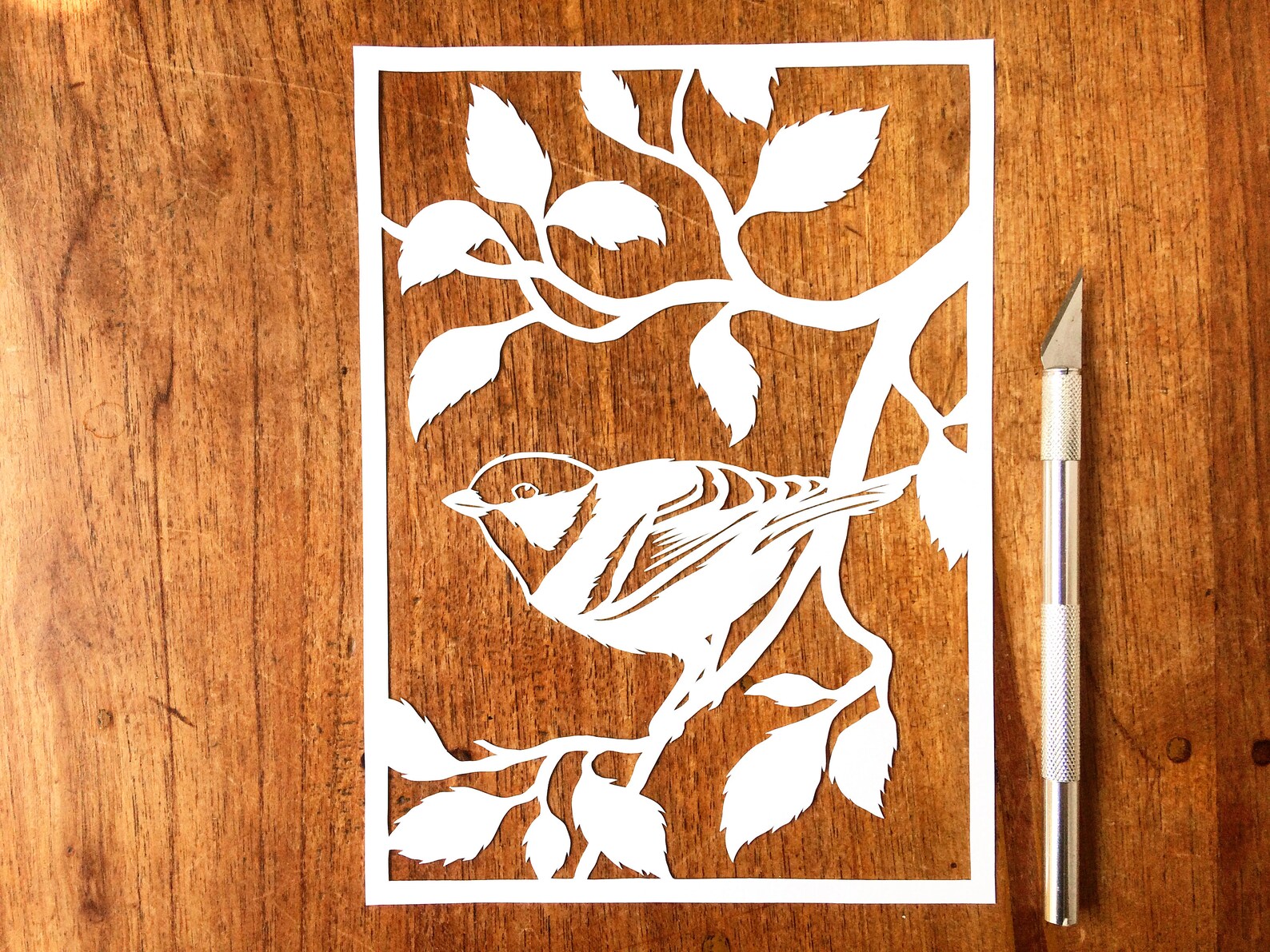 Papercut Template Great Tit Digital File - DIY Papercut Bird - Diorama ...