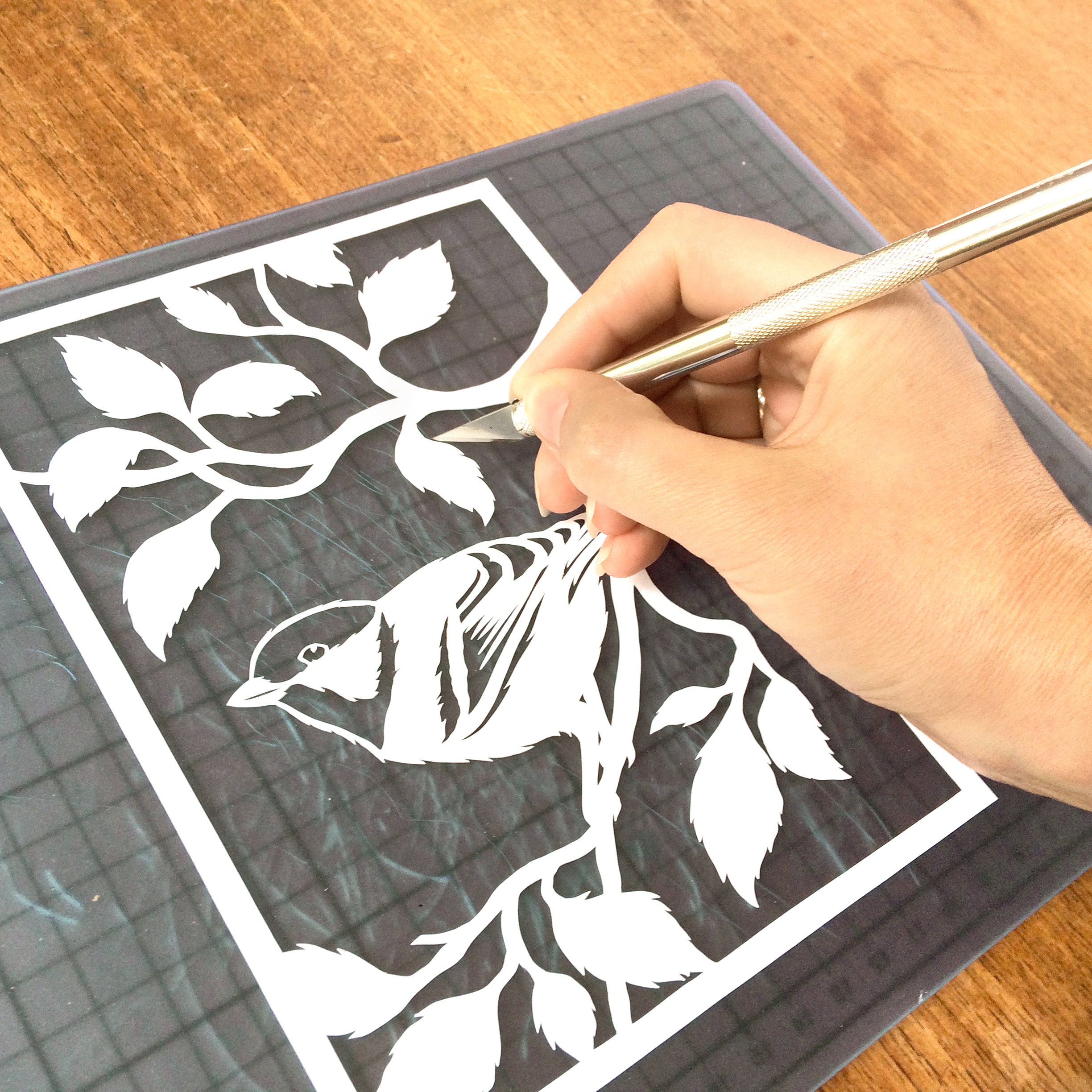 Papercut Template Great Tit Digital File - DIY Papercut Bird