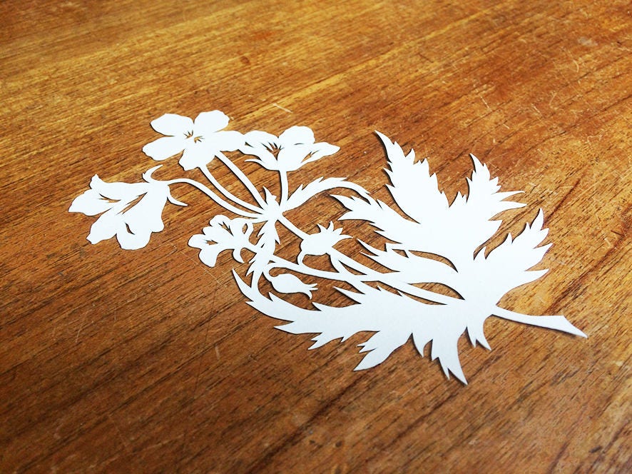 Papercut Template Flowers Digital File - DIY Papercut Flower - Diorama ...