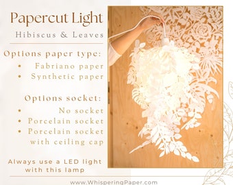 Papercut Hanging Light – Flowers & Leaves