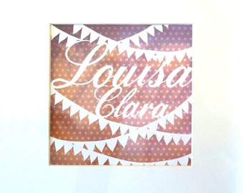 Personalized Baby Name Paper Cut Art – Nursery Decor, Unframed