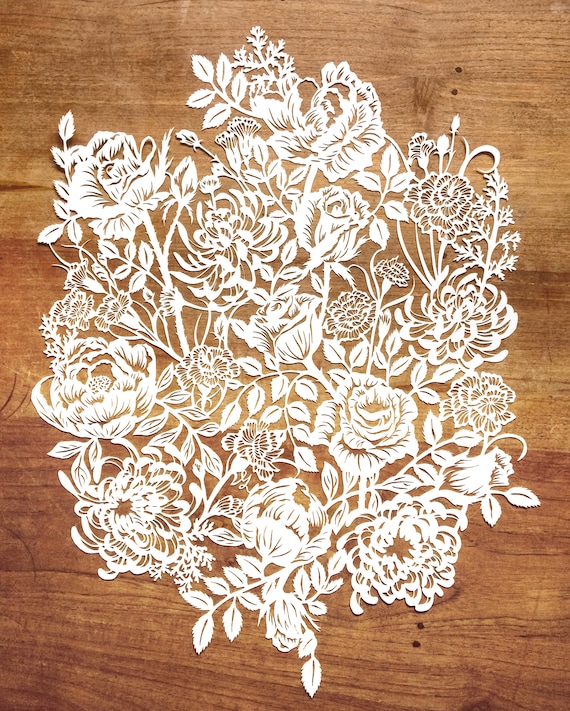 Lasercut Flowers - Reproduction of an Original Handcut Papercut
