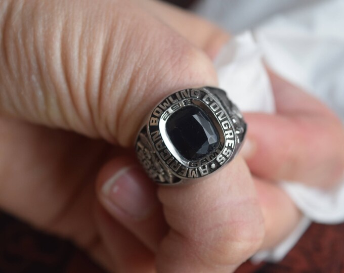 Vintage American Bowling Congress Ring Mens Keepsake Bowling Etsy