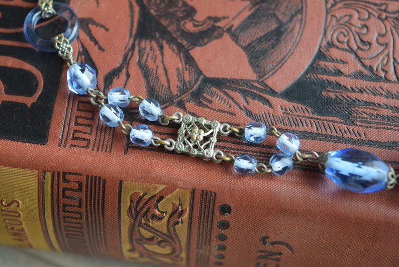Deco Choker Collar Necklace Vintage Art Glass Necklace JEWELRY gift for her under 85
