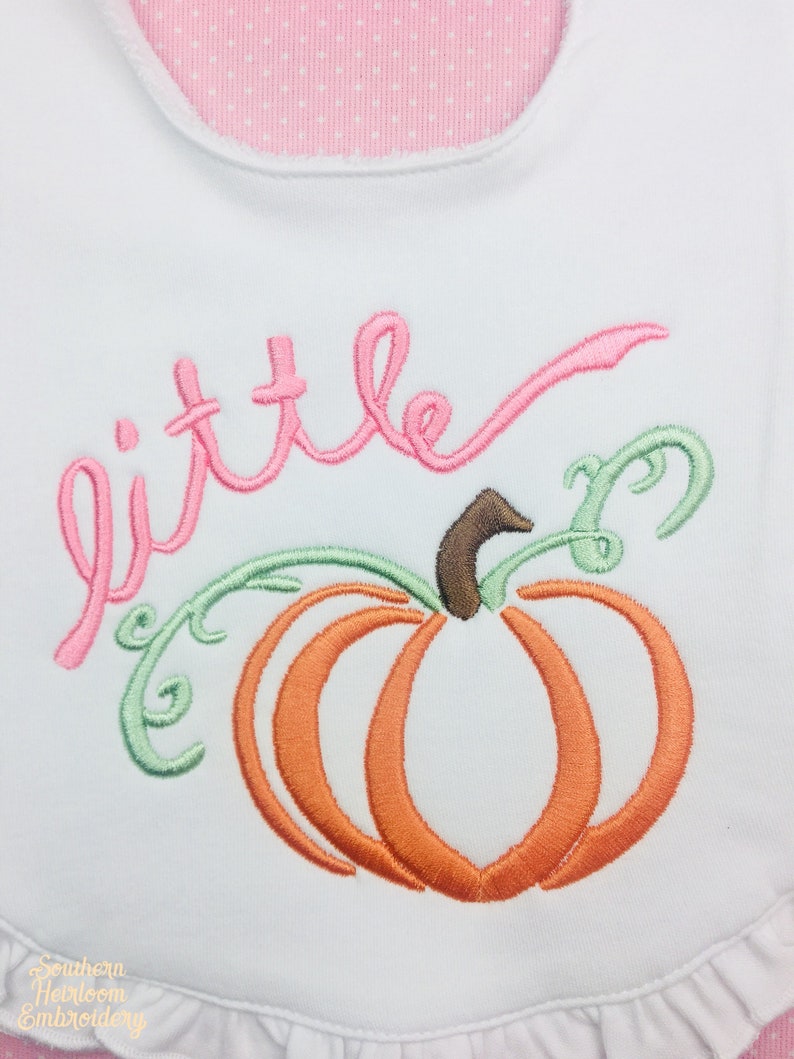 Pumpkin Bib Halloween Bib Embroidered Bib Baby Girl Bib Etsy