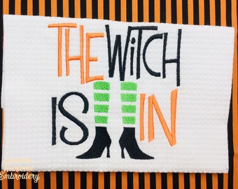 Halloween Towel, The Witch Is In, Witch Towel, Halloween Decor, Witch, Witch Decor, Halloween Hand Towel, Halloween Kitchen Towel