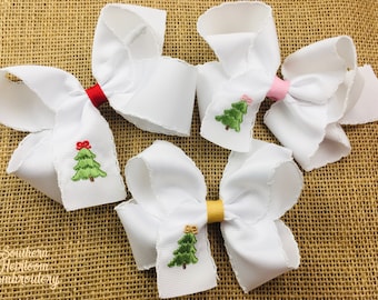 Christmas Hair Bow, Christmas Tree Hair Bow, Holiday Hair Bow, Christmas Accessories