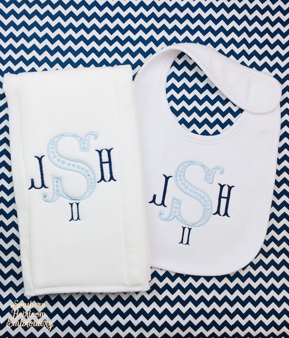 monogrammed bibs