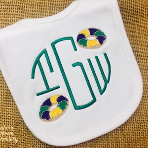 Mardi Gras Bib, Monogram Bib, Mardi Gras Mambo, Mardi Gras, Bib, Baby Bib, Carnival Bib, Louisiana , Mambo, Carnival Time