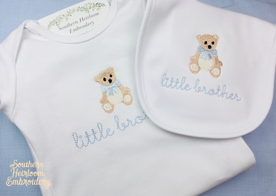 Little Brother Embroidered Bib main image 0
