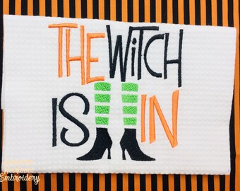 Halloween Towel, The Witch Is In, Witch Towel, Halloween Decor, Witch, Witch Decor, Halloween Hand Towel, Halloween Kitchen Towel