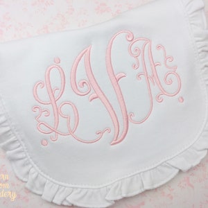 Monogram Bib Burp Cloth, Name Bib Burp Cloth, Baby Gift Set, Ruffle Bib Burp Cloth, Baby Shower Present
