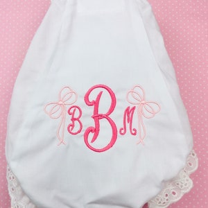 Monogrammed Bloomers, Bow Embroidered Diaper Cover, Eyelet Panties