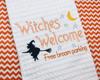 Halloween Towel, The Witch Is In, Witch Towel, Halloween Decor, Witch, Witch Decor, Halloween Hand Towel, Halloween Kitchen Towel