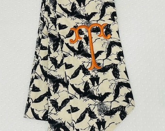 Halloween Wreath Sash, Skeleton Bat Wreath Sash, Monogram Wreath Sash, Outdoor Decor