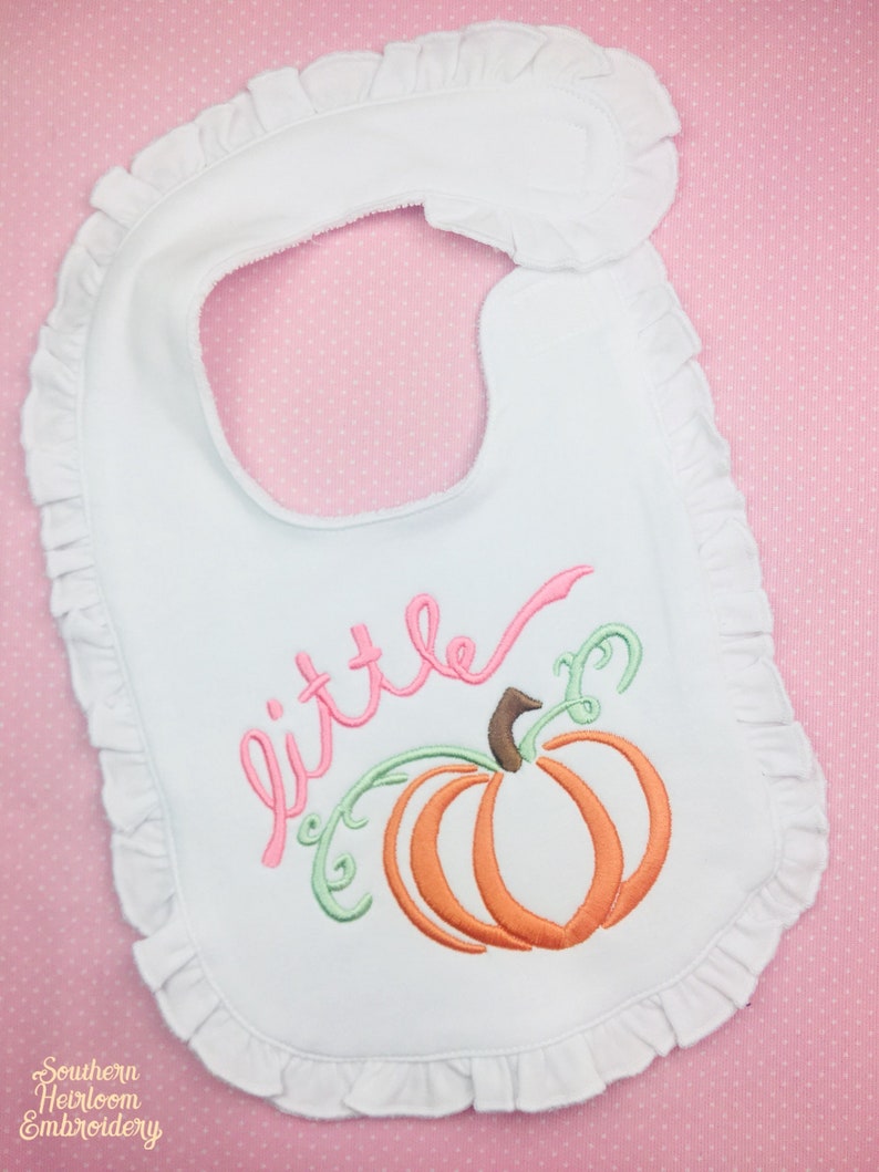 Pumpkin Bib Halloween Bib Embroidered Bib Baby Girl Bib Etsy