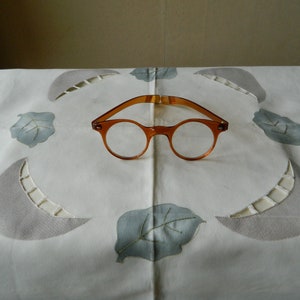 True Vintage Rare Panto Round Eyeglasses Frame Paddle Arms. Made in England.50&#39;s Exc*****