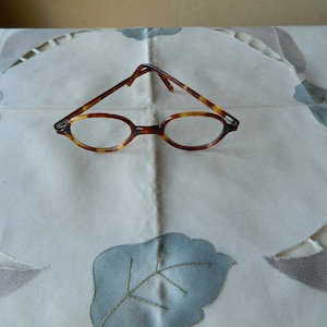 True Vintage Rare Antique Unusual Hand Made Faux Tortoise Shell  Panto Eyeglasses Frames 1920&#39;s Made in England.NOS. Exc*****