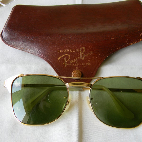 True Vintage Rare B&L Ray-Ban Signet 1/20-10KGF Sunglasses 1940-50's. Made in USA
