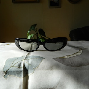 True Vintage Rare Cat Eye Mirror Sunglasses 7BRL hinges 50&#39;s. Made in Japan. Exc*****
