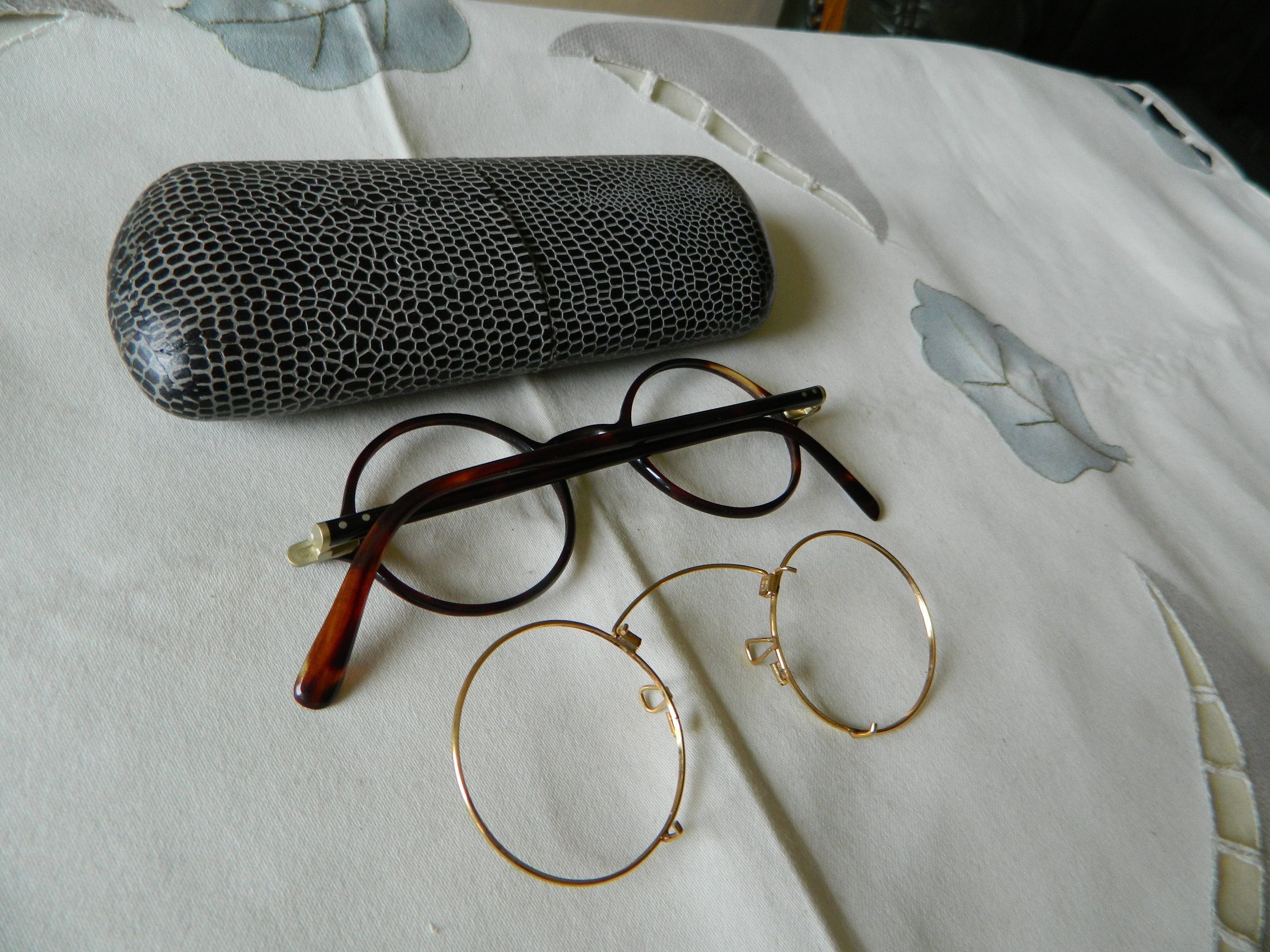 True Vintage Rare Antique Unusual Hand Made Round Eyeglasses Frames 1920 s. LONDON MADE. With Gold Filled Clip on Sunglasses.nos. Etsy UK