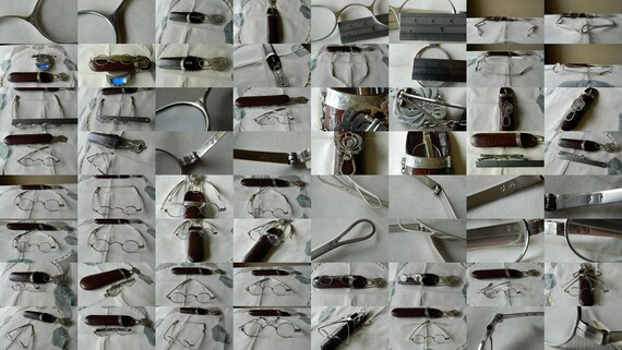 Antique Solid Silver Leather Chatelaine Glasses C… - image 4