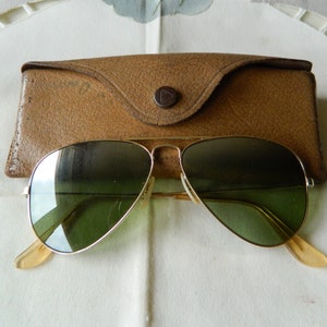 True vintage rare Ray Ban B&L 1/10-12 k gold filled 52 mm Gradient Mirror Darker At Top sunglasses 40&#39;s-50&#39;s Made in USA.
