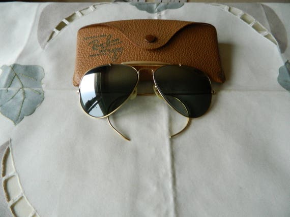 True Vintage Rare B&L Ray Ban Outdoorsman 58 mm Darker at Années 1980 62 mm Grande Lentille VINTAGE B&L RAY BAN Cable