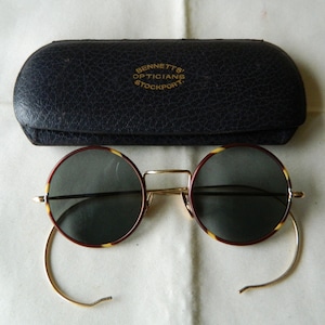 True Vintage Rare Antique  9 K Solid Gold Nose Pads Gold Filled Sunglasses 1920&#39;s. Made in England. Exc*****