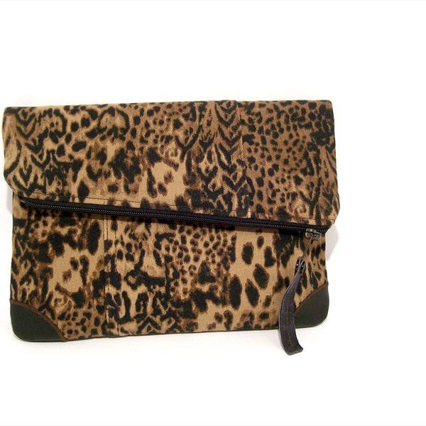 Leopard clutch, fold over clutch purse, animal print