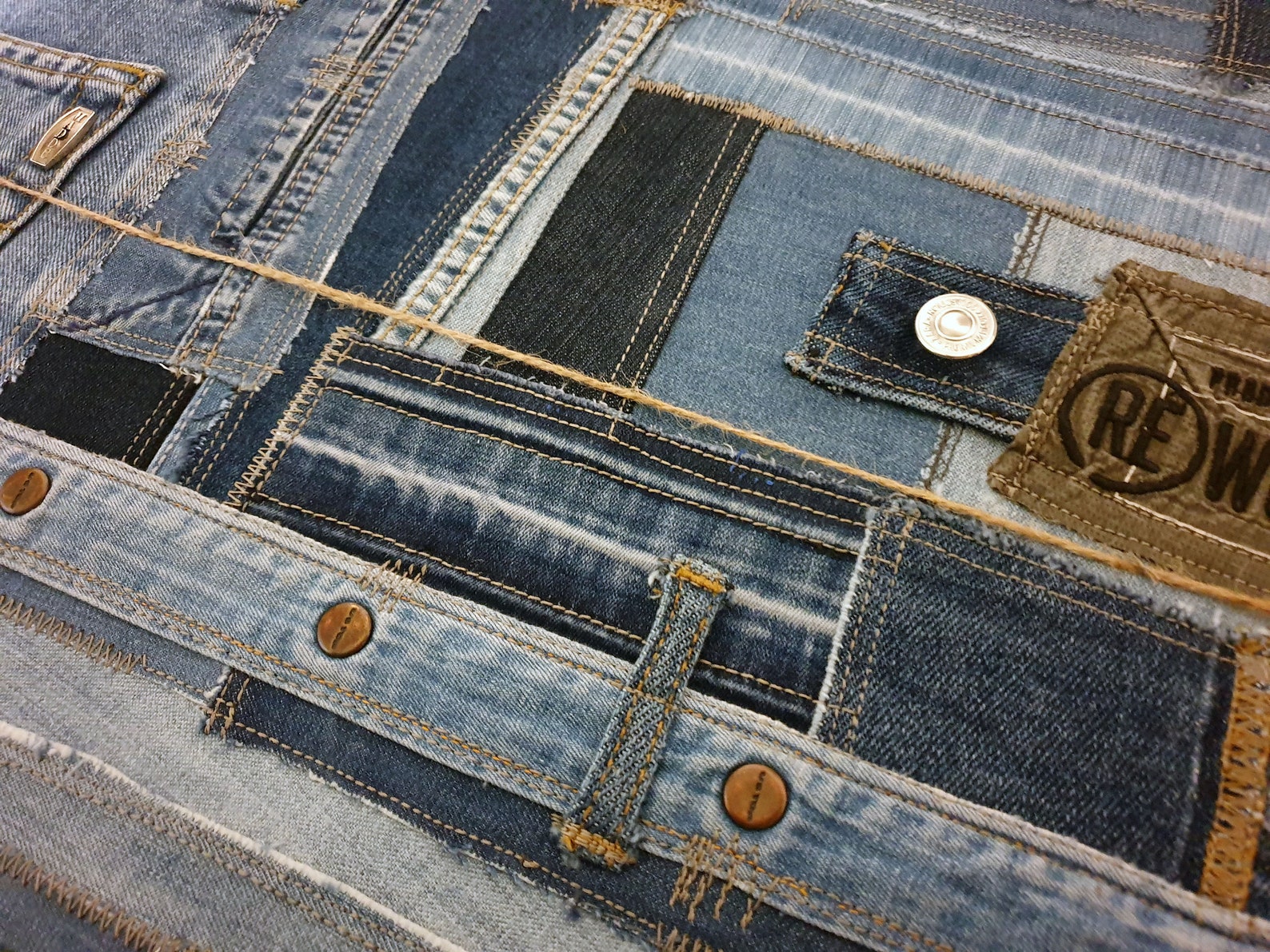 Denim Wall Hanging One of a Kind Denim Photo Display Unique | Etsy