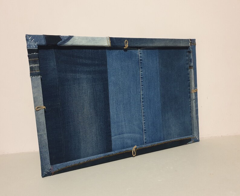 Upcycled Denim Art Collage Wall Decor Boho Wall Hanging Etsy